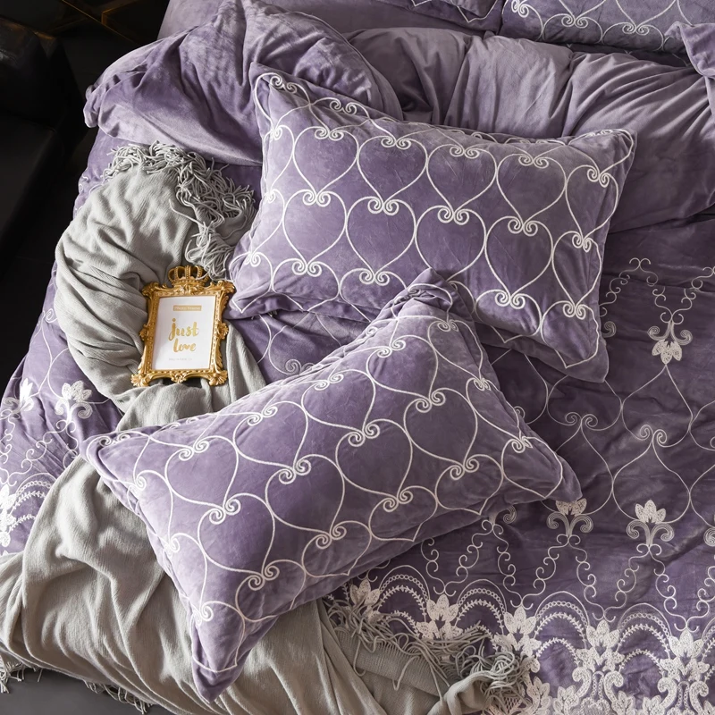 Роскошный зимний толстый бархатный фланелевый Комплект постельного белья с