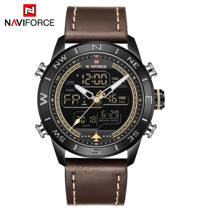 Мужские часы Топ бренд NAVIFORCE мужские модные спортивные часы мужские водонепроницаемые кварцевые цифровые светодиодные часы мужские военные наручные часы