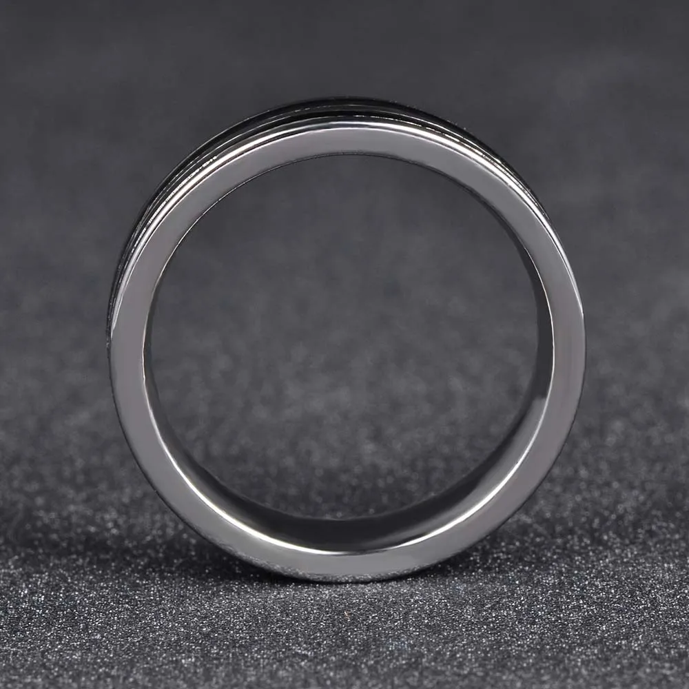 JeeMango Trendy Jewelry Ring Simple Design Hoop Titanium Stainless Steel Anniversary Rings For Women Men Anillos Mujer JR17148