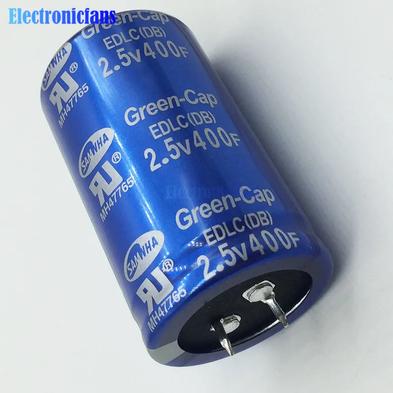Супер фарад конденсатор 2 5 V 400F 60*35mm 2.5V400F 60x35mm низкая ESR высокочастотный Ultracapacitor