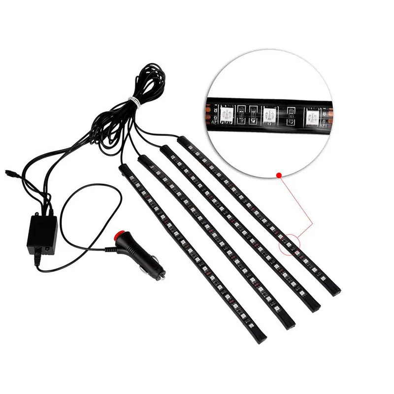 Горячая Распродажа 4 шт. Автомобильная атмосферная лампа с пультом