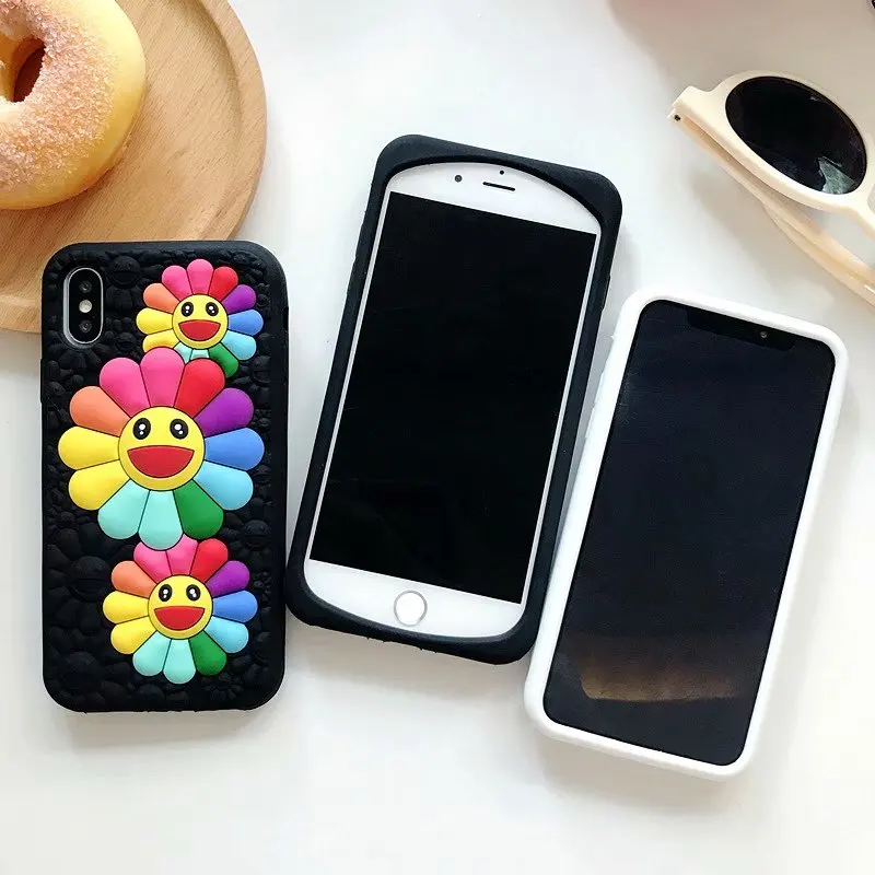 3D чехол для телефона с подсолнухом iPhone Xs max Роскошные Симпатичные из мягкого ТПУ