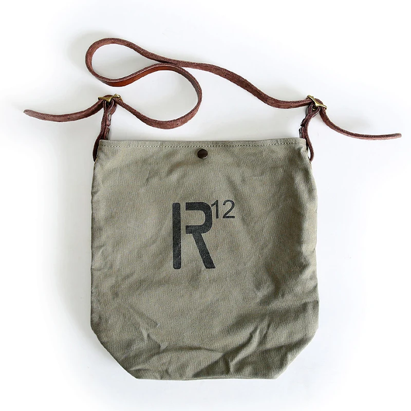 Сумка-мессенджер из парусины и натуральной воловьей кожи для мужчин женщин