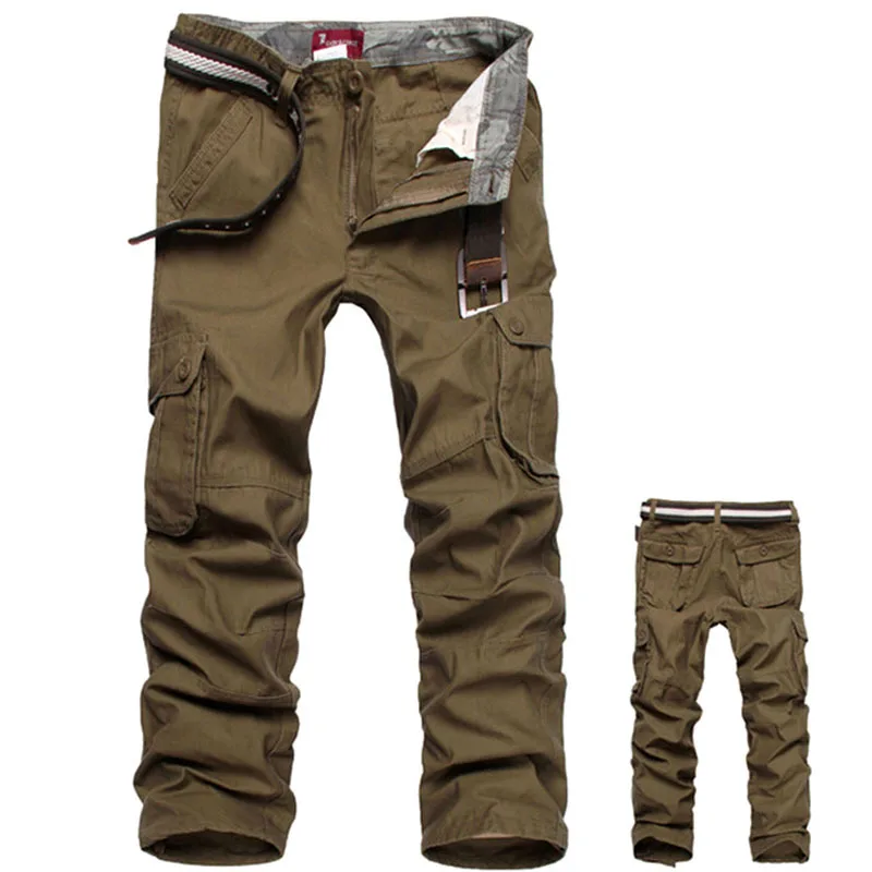 

Cargo Pants Men Military Army Pants More Pockets Zipper Trousers Outdoors Casual Trousers Big Size 21-66 Pants