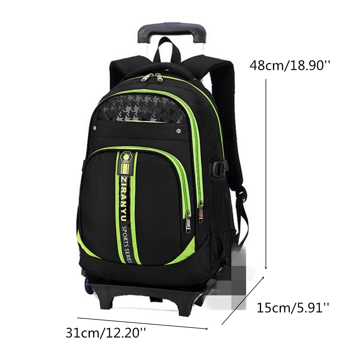 Nylon Removable Men travel Bags for Boys Waterproof Trolley Backpack Teenager Wheeled Bag Bookbag Travel Bags Back to school New