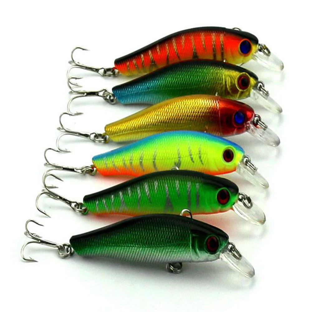 6 Pcs Colorful Artificial Fishing Lure Hard Baits Minnow Tackle Fake Bait | Спорт и развлечения