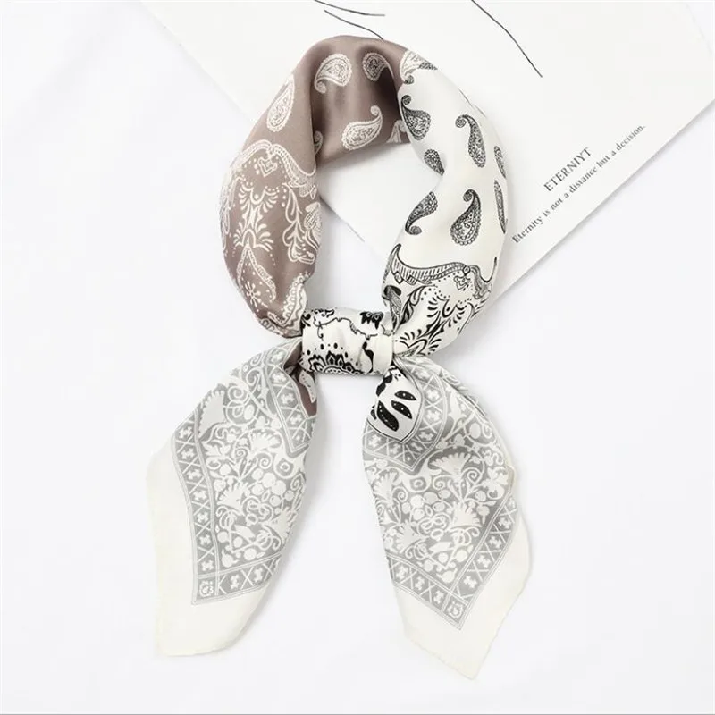 Модный женский роскошный брендовый саржевый шелковый шарф 60 см * бандана с