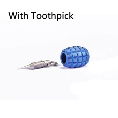 blue with toothpick Нож из титанового сплава, мини-бусины, Паракорд, зонтик, веревка для улицы, EDC, бусина с зубочисткой или ушной колокольчиком - Цвет: blue with toothpick