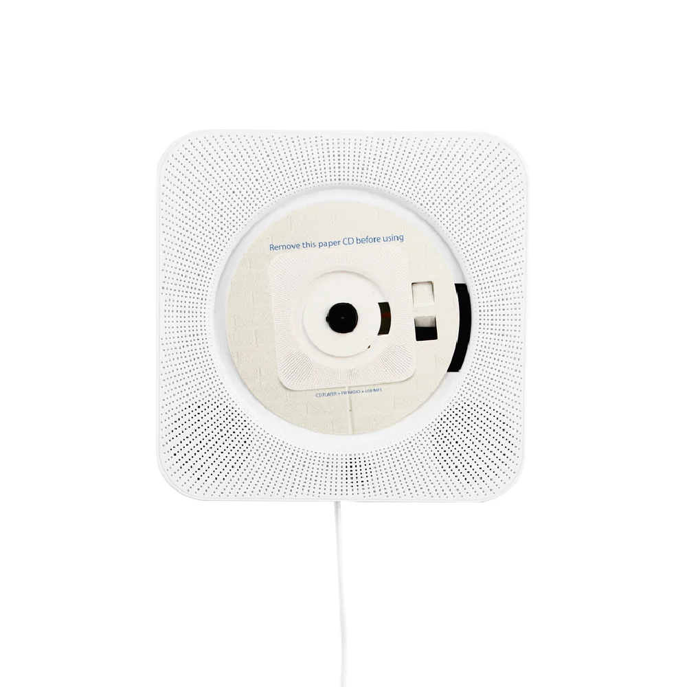 ET cd-плеер настенные Bluetooth Музыкальные плееры с пультом дистанционного управления/3,5 мм разъем для наушников/USB адаптер Поддержка FM радио MP3 - Цвет: White US Plug