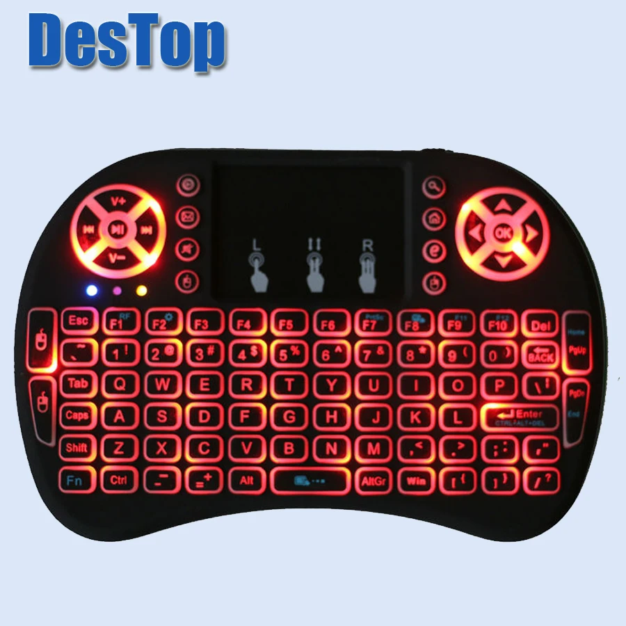 20pcs Original i8 English Russian 2.4GHz Wireless backlight mini Keyboard 3 color Touchpad mouse Android TV BOX Mini PC | Электроника