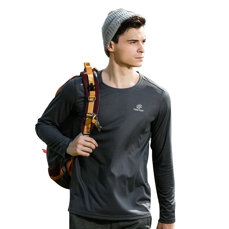 Tectop для спорта на открытом воздухе весна осень мужские быстросохнущие футболки с