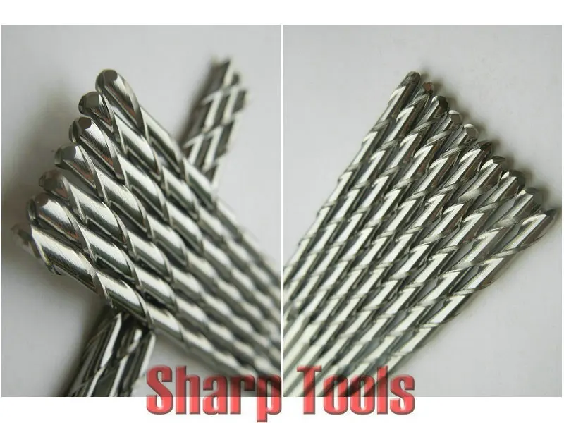 Длинный! Концевая фреза с 2 зубьями 1/8 дюйма 52 мм 10 шт.|tool earrings|bit parallelbit tool |