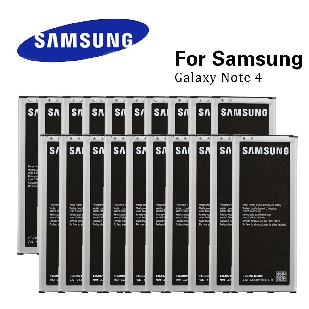 

20Pcs Batteries EB-BN910BBE For Samsung Galaxy Note 4 N910A N910U N910F N910H EB-BN910BBU 3220mAh Original with NFC have Logo