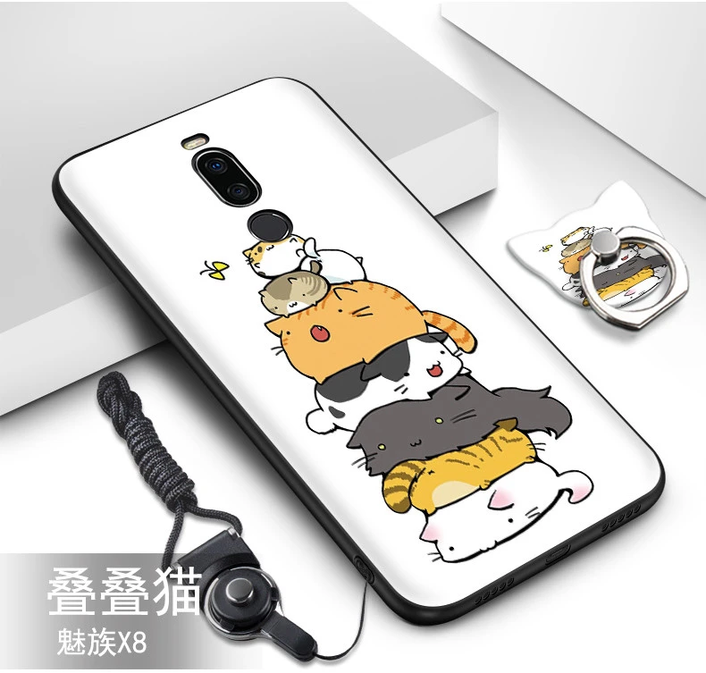 Meizu X8 X 8 чехол, силиконовые, Роскошные, симпатичные, из мягкого ТПУ, чехол+ ремешок с узором, кольцо, задняя крышка для Meizu X8 X 8, чехол, coque fundas