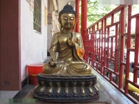 16tibet buddhist temple bronze gild sakyamuni tathagata buddha statuary