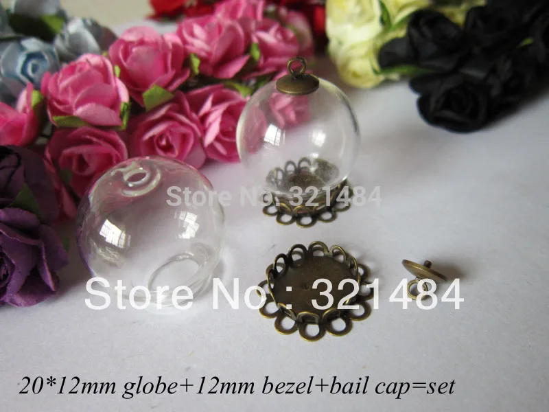 

Набор подвесок для ювелирных изделий из бутылки флаконы, 20*12 мм, круглые 12 мм, Античная бронзовая оправа, пустая закрепка, основа и колпачки, 50 комплектов
