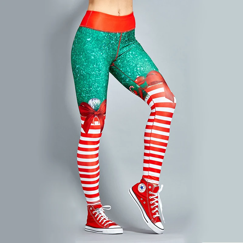 Штаны Рождество для женщин леди повседневные Эластичные Обтягивающие Леггинсы Mujer Высокая талия тренировки печати эластичные штаны Леггинсы