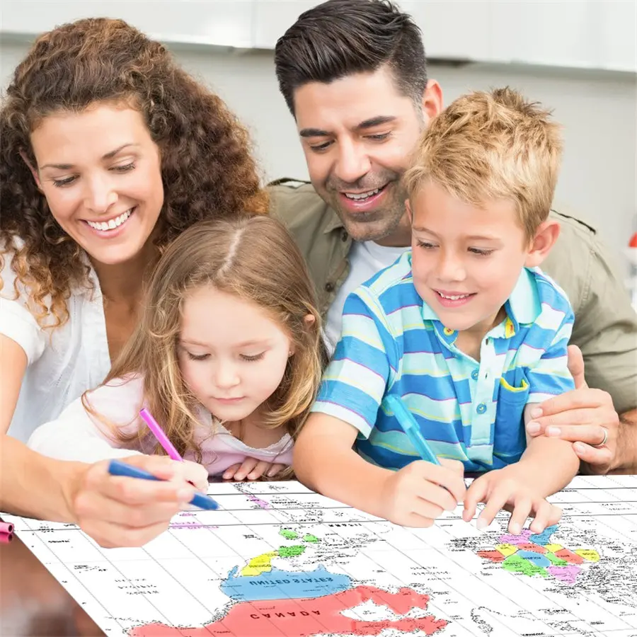 Ручной рисунок карта мира приключения персонализированная Картина на холсте