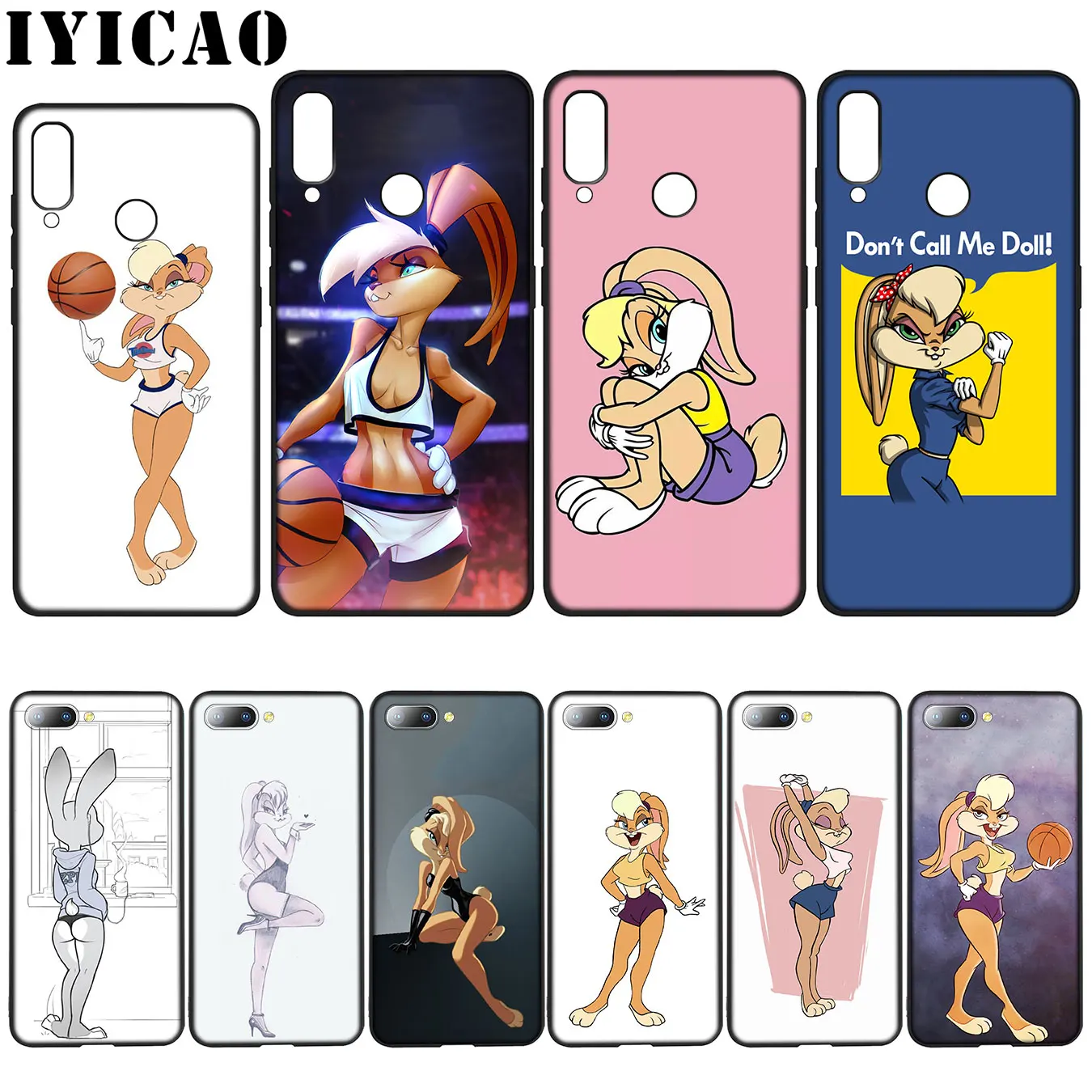 Силиконовый мягкий чехол IYICAO lola bunny для Huawei Y7 Y6 Prime Y9 2018 Honor 8C 8X 8 9 10 Lite 6A 7C 7X 7A