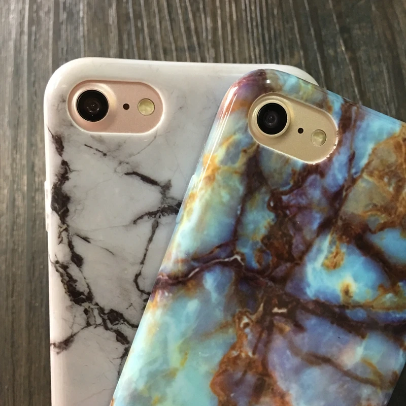 Kerzzil Мягкие TPU размеров чехол для iPhone 7 6S Plus 5 SE 5S Гранит Мрамор Треугольники