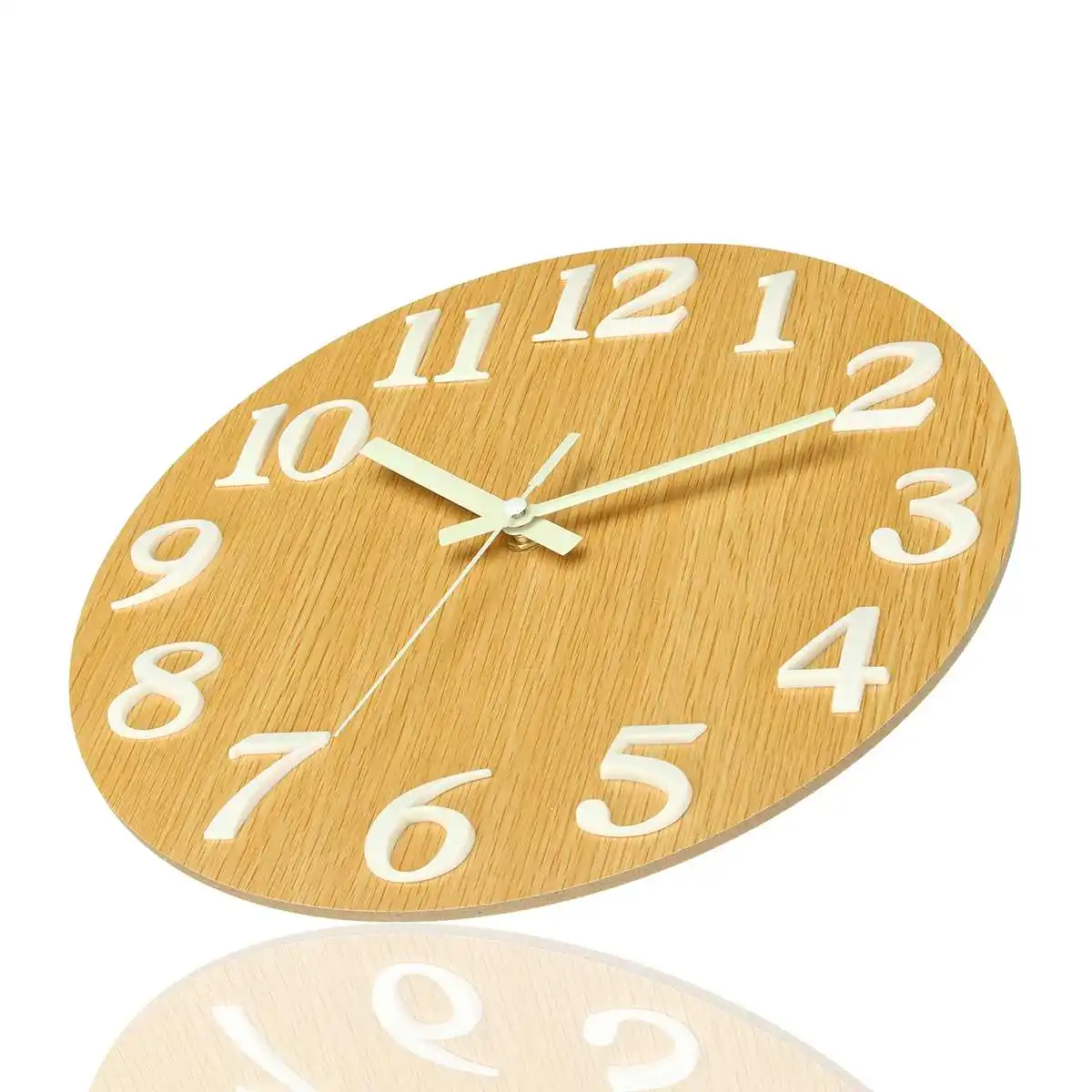 12 Inch Silent Luminous Wall Clocks Glow in Dark Modern 3D Decor Home Living Room Bedroom Quartz Wall Hanging Clock