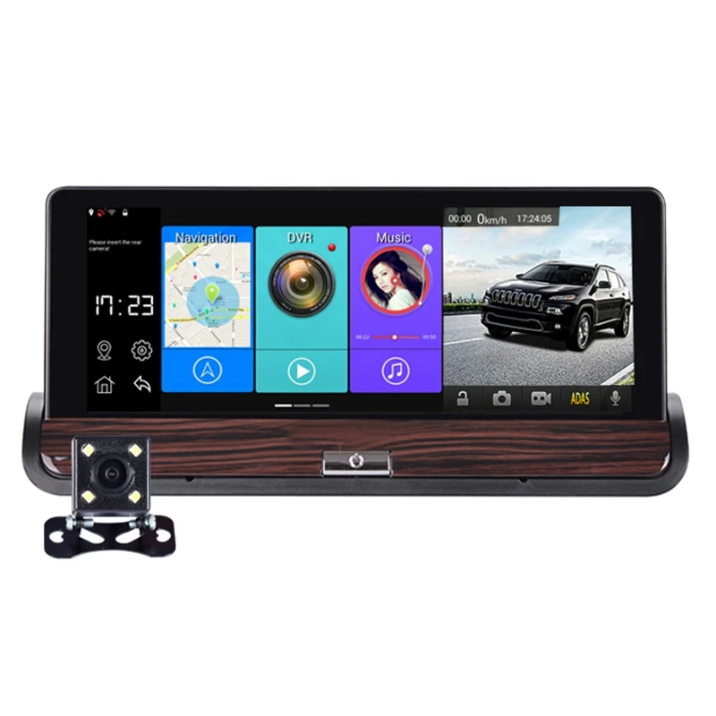 Full Hd Автомобильный видеорегистратор Gps Android 7 дюймов пресс Двойная камера Wifi авто