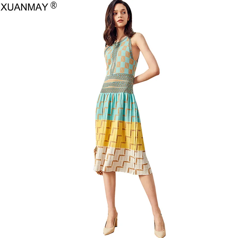 

2021 Summer over the knee Long style Bohemia Dress Elegant maxi dress Fashion snow Plaid Dress women Summer Sexy Party Dress