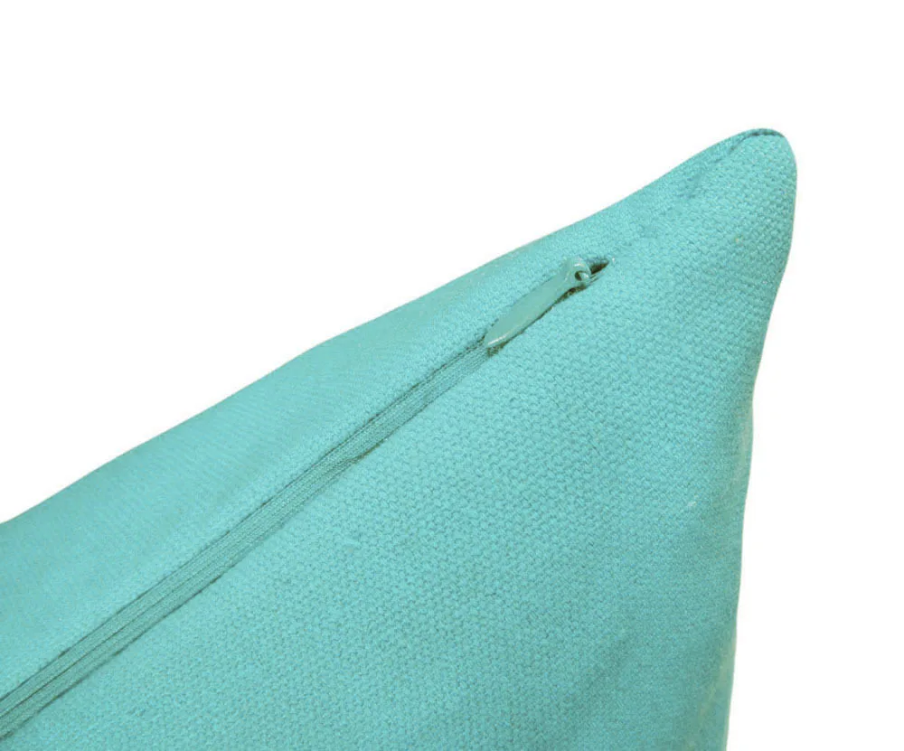 EA194 простой светло-бирюзовый Хлопковый чехол для подушки наволочка 14x14 &quot/36x36 см (1