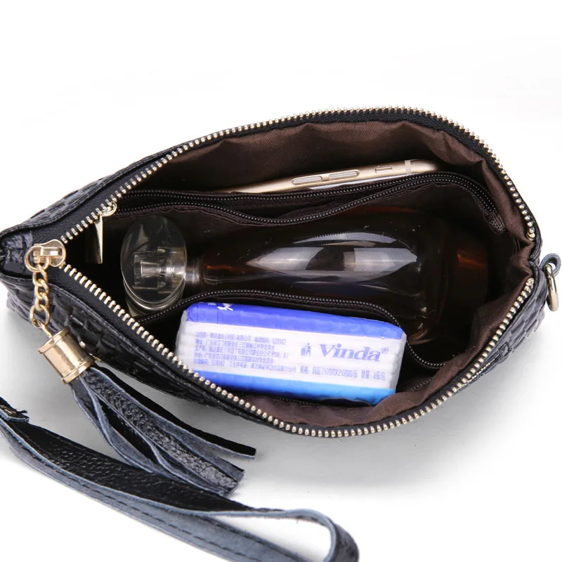 

2019 Leather Women Bag Tassel Fashion Ladies Clutch Knitting Pattern Chain Shoulder Crossbody Messenger Bags for women