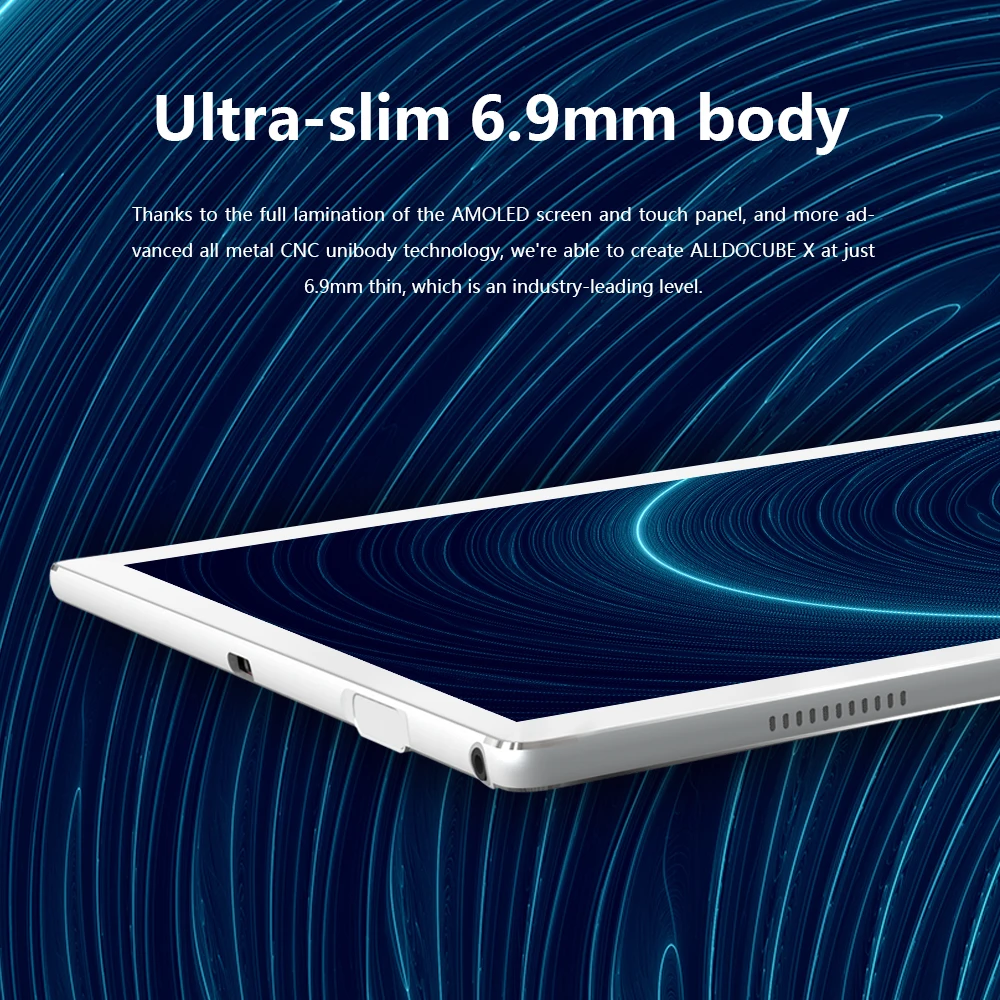 ALLDOCUBE X Android 8,1 планшетный ПК 10," 2 K 2560*1600 супер AMOLED экран 6,9 мм ультра тонкий корпус 4 ГБ ОЗУ 64 Гб ПЗУ отпечаток пальца