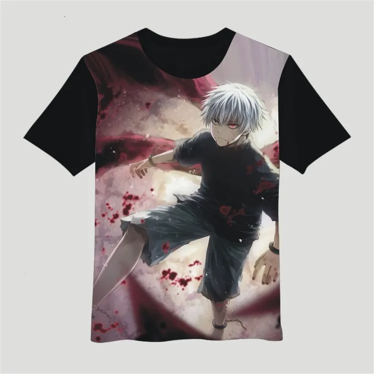 Новое поступление, футболка для мужчин, Токийский Гуль, Летний стиль, Kaneki, футболка кэна, аниме, Повседневная футболка с коротким рукавом, мультяшная футболка