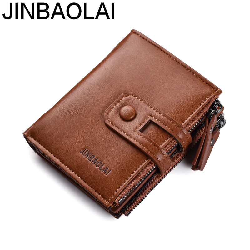 Jinbaolai фирменные модные бумажники для мужчин с карманом монет ID карт кошельки