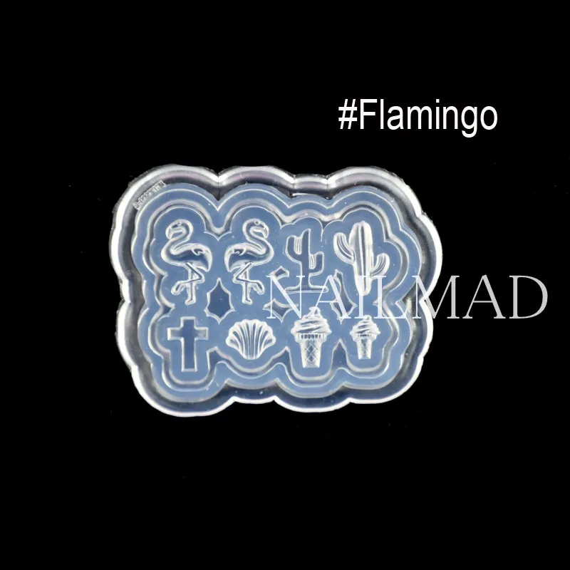 Flamingo 1 шт., силиконовая форма в виде цветка маргаритки, листья, полимерная форма для рукоделия, дизайн ногтей, 3D форма, акриловый УФ-гель, единорог, фламинго, форма - Цвет: Flamingo