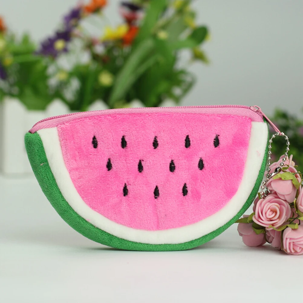 1 шт. милые фрукты плюшевый Кошелек для монет Детский кошелек на молнии женщин