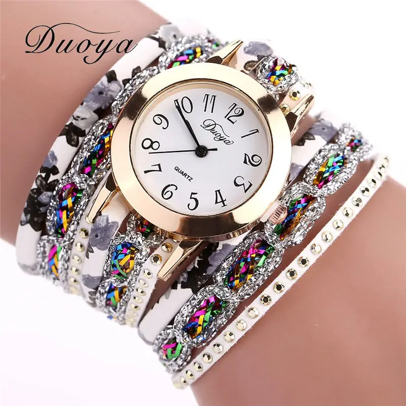 

Fashion Women Watches Flower Popular Quartz Watch Luxury Bracelet Women Dress Lady Gift Flower Gemstone Wristwatch reloj mujer#c