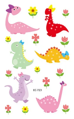 Tattoo Sticker EC723 28 стилей, 1 шт., одноразовые тату-Стикеры, динозавры, вечерние, декоративные, для малышей, динозавры, для дня рождения, для вечеринок, временные, вечерние, для динозавров, Q - Цвет: Tattoo Sticker EC723