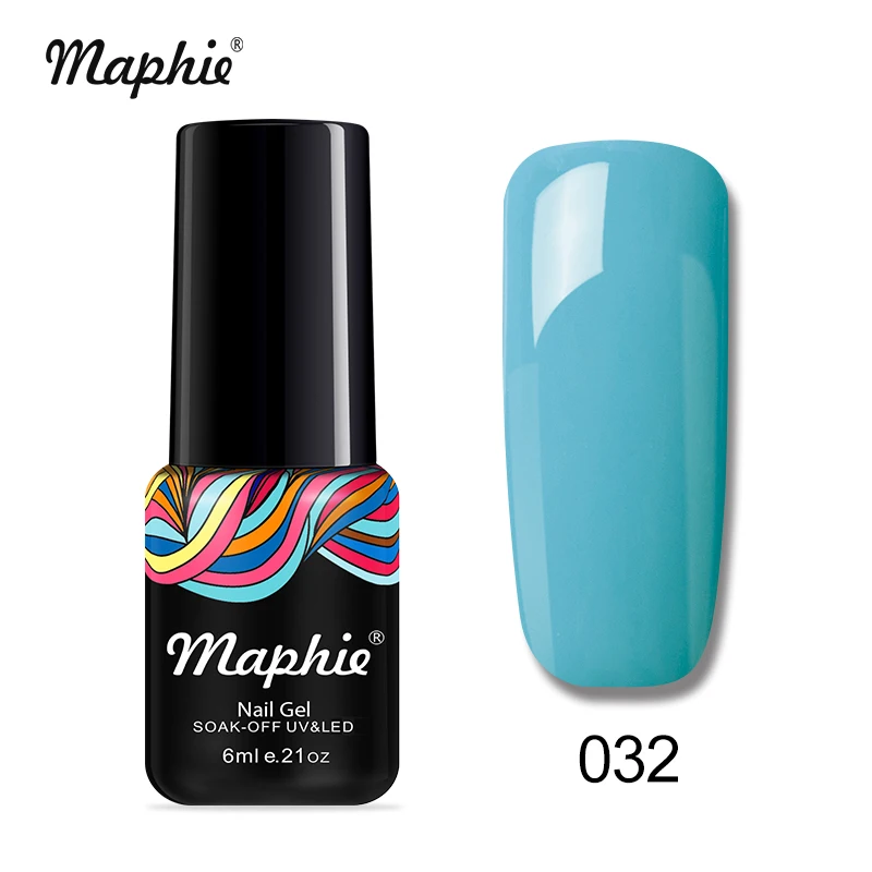 032 Maphie УФ-гель для ногтей Блестящий Блеск светодиодный гель лак для ногтей Полупостоянный светодиодный гель нужна Светодиодная лампа УФ лак для ногтей 6 мл Красная эмаль - Цвет: 032
