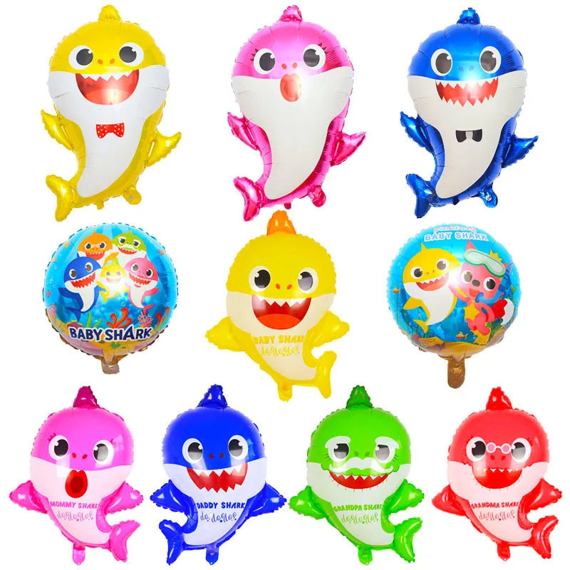 Детские воздушные шары акулы на день рождения надувные из алюминиевой фольги 3D