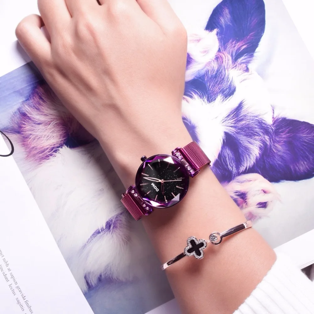 Часы женские наручные с магнитной пряжкой роскошные модные элегантные