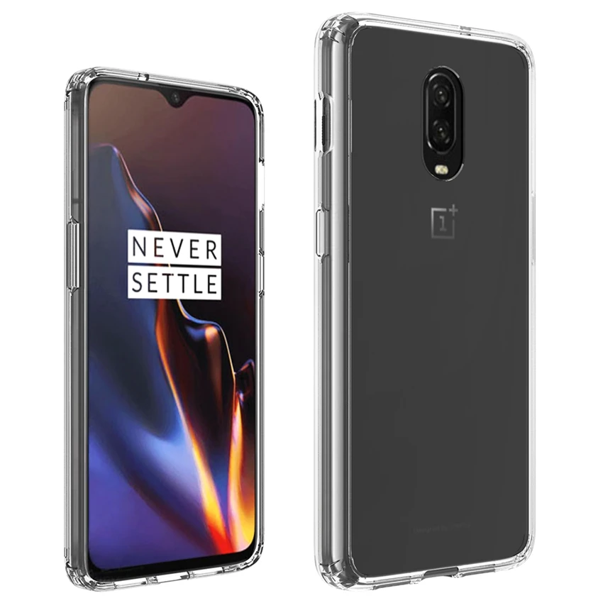 Мягкая рамка из ТПУ + Прозрачная Жесткая задняя крышка поликарбоната для Oneplus 6T