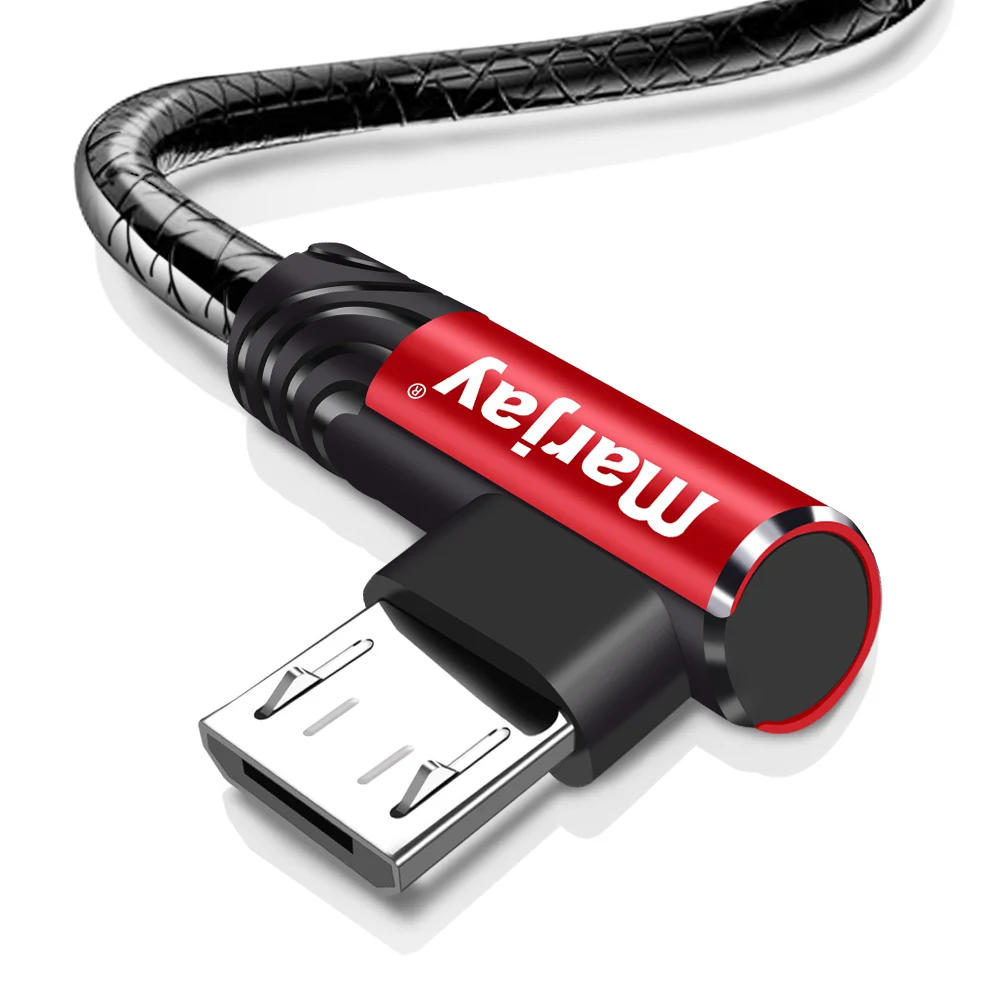 Marjay 90 градусов микро USB кабель для huawei мобильного телефона Кабели для Samsung Galaxy A9 Pro USB кабель Зарядное устройство Шнур для Xiaomi