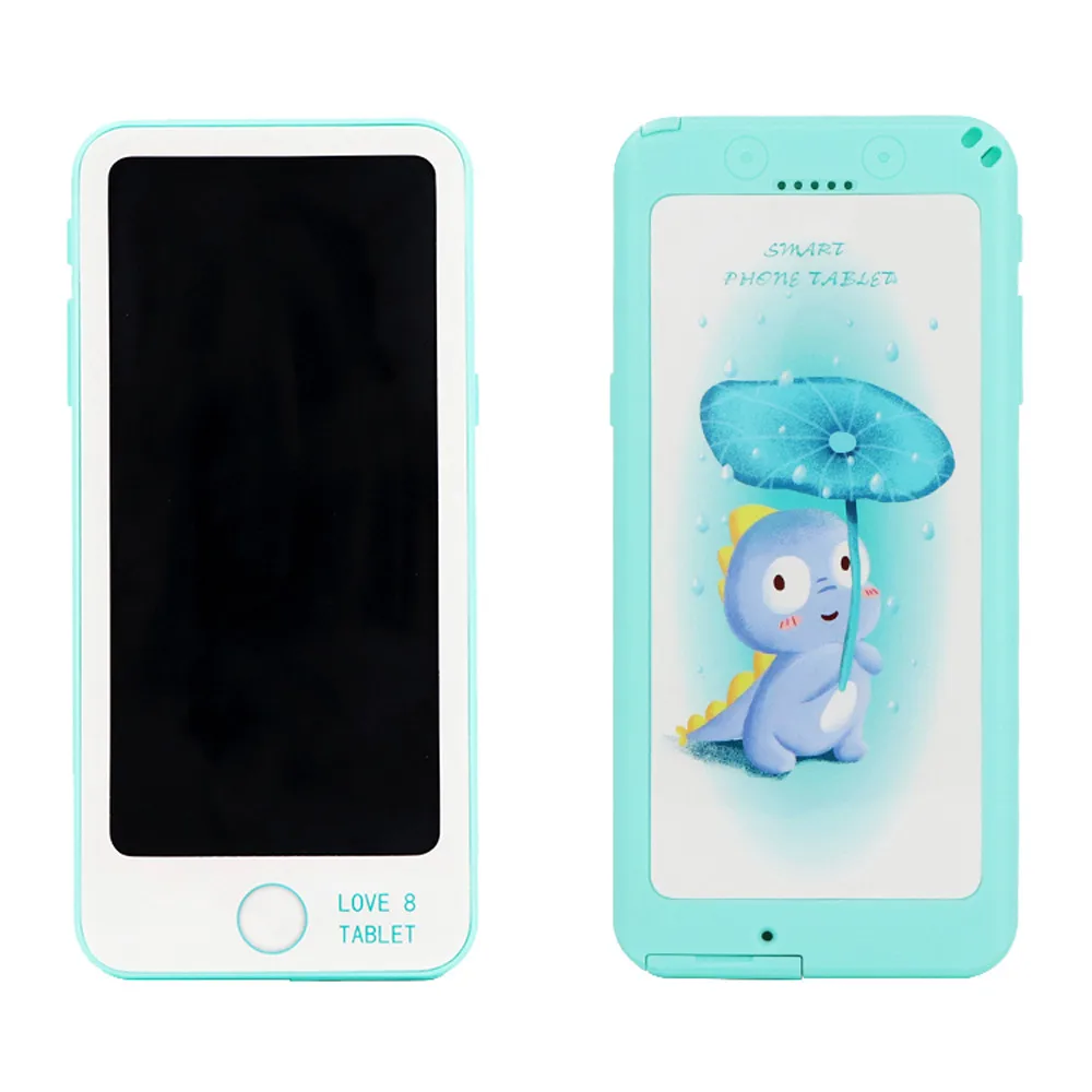 GREEN Drawing Toys 6 inch LCD Writing Tablet Erase Drawing Tablet Electronic Paperless LCD Handwriting Pad Kids Writing Board kid - Color: GREEN