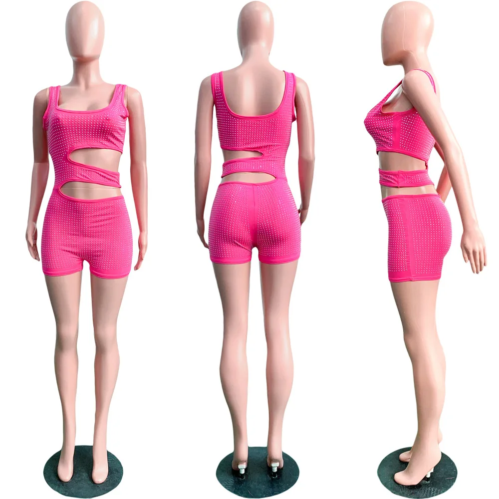 Новое поступление Облегающий комбинезон без рукавов с желтыми/розовыми/синими