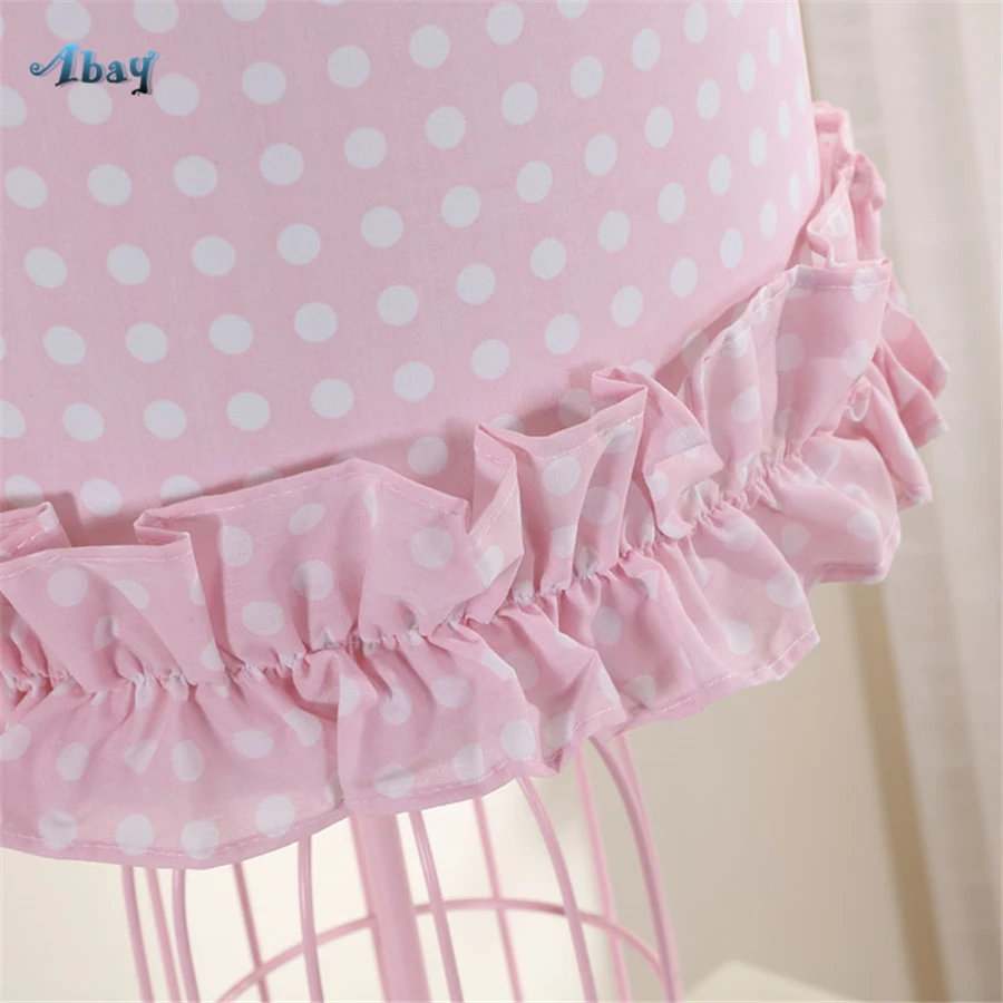 Милые розовые железные настольные лампы в цветочной клетке для детей спальни