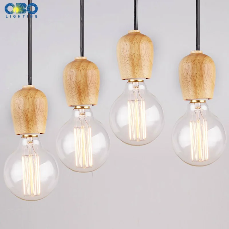 Современные деревянные подвесные лампы простая Подвесная лампа для