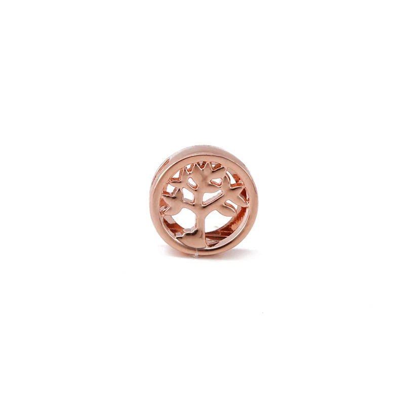 Rose Gold SANSHOOR ювелирные изделия жизни Дерево флигри дерево слайды Подвески подходят 10 мм регулируемый браслет из нержавеющей стали сетки для женщин девочек DIY - Окраска металла: Rose Gold