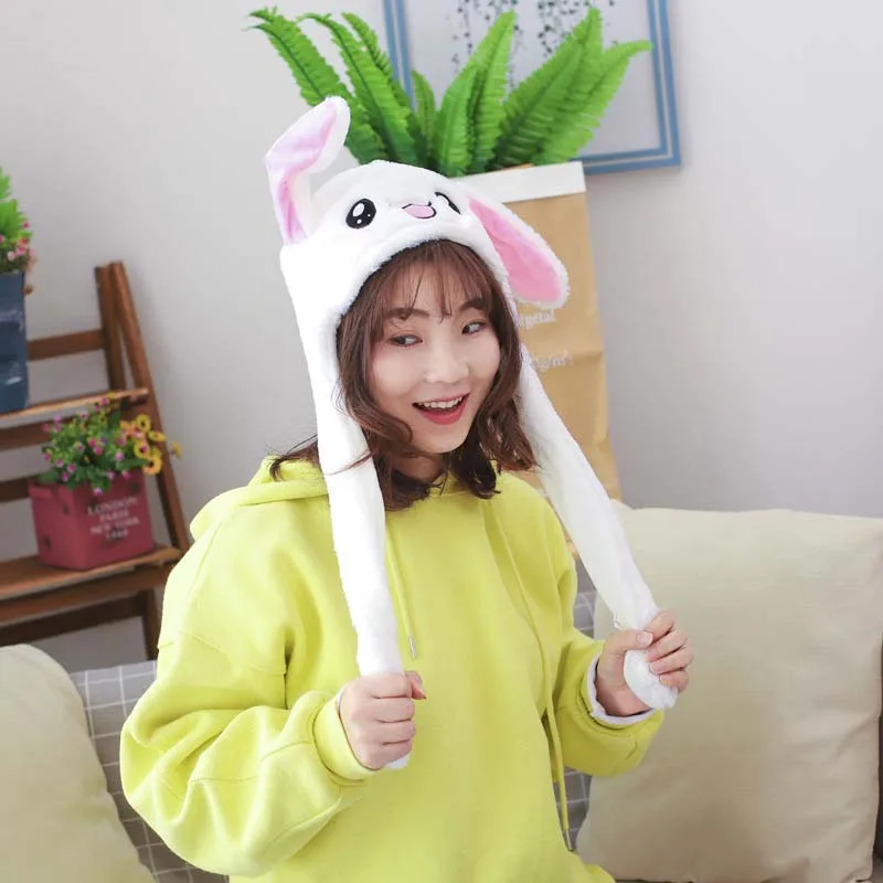 Милая плюшевая шапка с кроликом забавная игрушка для игр ушками вверх вниз