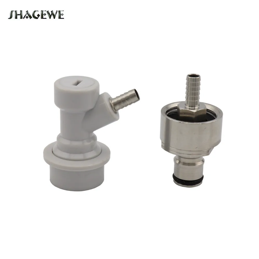 

Stainless Steel Carbonation Cap w/ 5/16" Barb & Gas Ball Lock Disconnect fit soft drink PET bottles Homebrew Soda Kegging