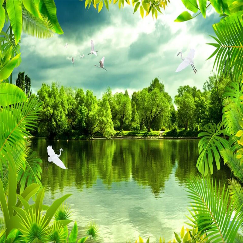 beibehang Tropical Rainforest Dream Forest Natural HD TV Backdrop Customized Large Wallpaper papel de parede | Обустройство дома