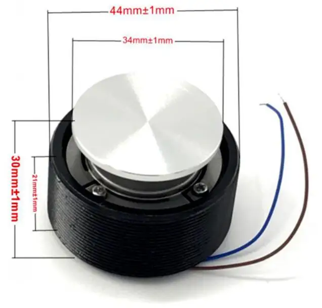 44mm 44 мм 50 мм 20 Вт 25 Вт черный DIY бас вибрирующий динамик imu вибрирующий динамик резонанс и вибрация динамик споет стол - Цвет: 44mm